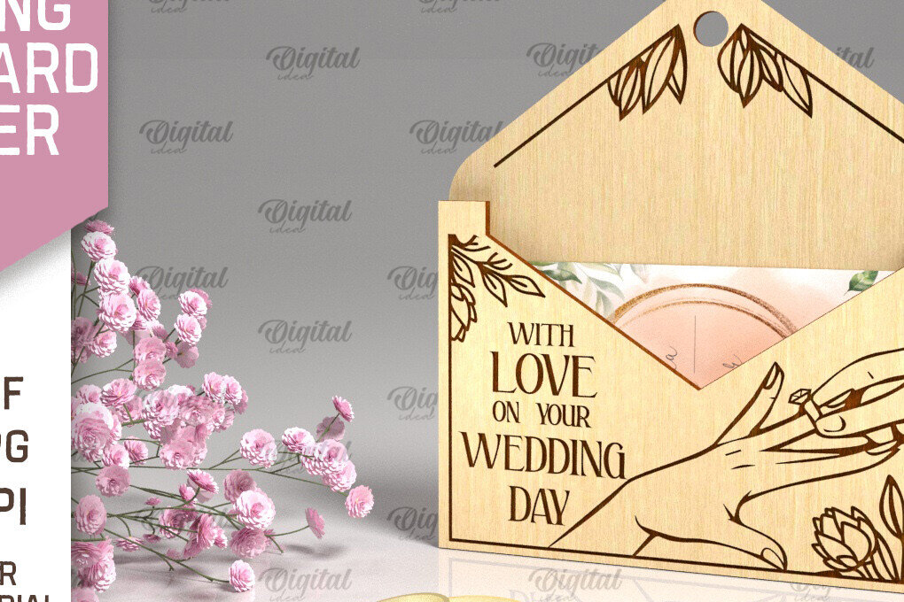 Σετ των 2 Intra απο ξύλο plywood 3mm-4mm πάχος – Θήκη δώρου γάμου με Δίασταση  20x20 cm INTRAFABR-94150078