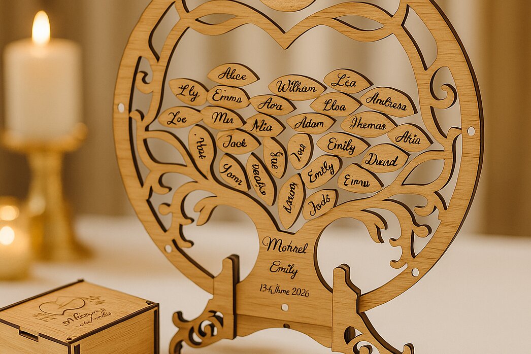 Σετ των 2 Intra απο ξύλο plywood 3mm-4mm πάχος – Δέντρο ευχών για καλεσμένους γάμου Δίασταση  20x20 cm INTRAFABR-123633807