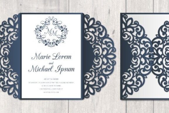 Σετ των 2 Intra απο ξύλο plywood 3mm-4mm πάχος – Προσκλητήριο Γάμου Δίασταση  20x20 cm INTRAFABR-31198706