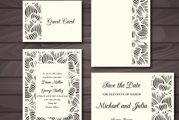 Σετ των 2 Intra απο ξύλο plywood 3mm-4mm πάχος – Προσκλητήρια γάμου Set Cricut Δίασταση  20x20 cm INTRAFABR-32501101