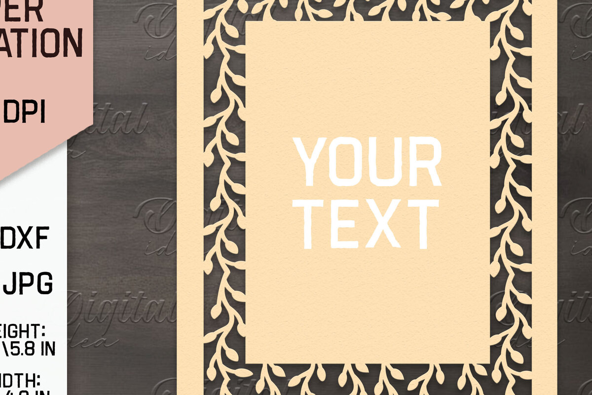 Σετ των 2 Intra απο ξύλο plywood 3mm-4mm πάχος – Προσκλητήριο Γάμου. Floral Paper Cut Δίασταση  20x20 cm INTRAFABR-85065520