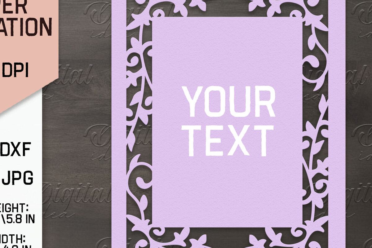 Σετ των 2 Intra απο ξύλο plywood 3mm-4mm πάχος – Προσκλητήριο Γάμου. Floral Paper Cut Δίασταση  20x20 cm INTRAFABR-85064453