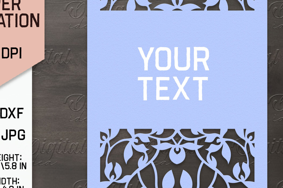 Σετ των 2 Intra απο ξύλο plywood 3mm-4mm πάχος – Προσκλητήριο Γάμου. Floral Paper Cut Δίασταση  20x20 cm INTRAFABR-85064874