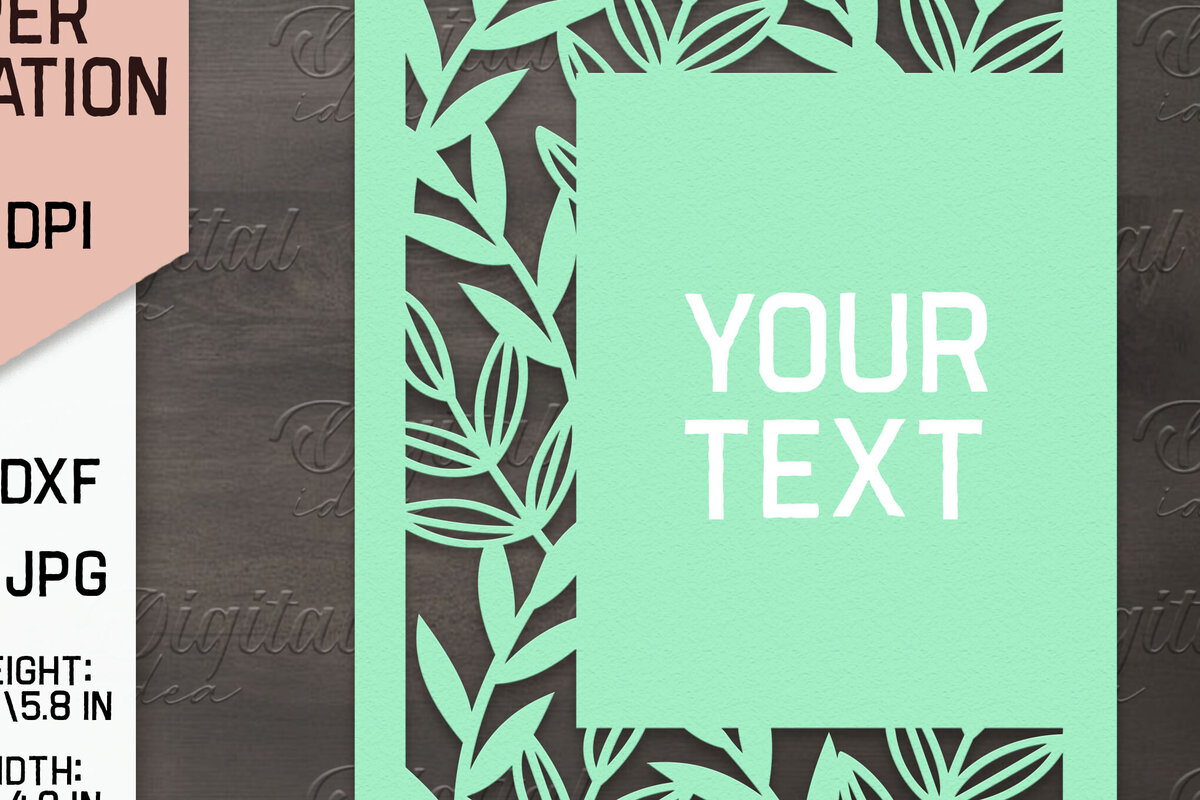 Σετ των 2 Intra απο ξύλο plywood 3mm-4mm πάχος – Προσκλητήριο Γάμου. Floral Paper Cut Δίασταση  20x20 cm INTRAFABR-85064967