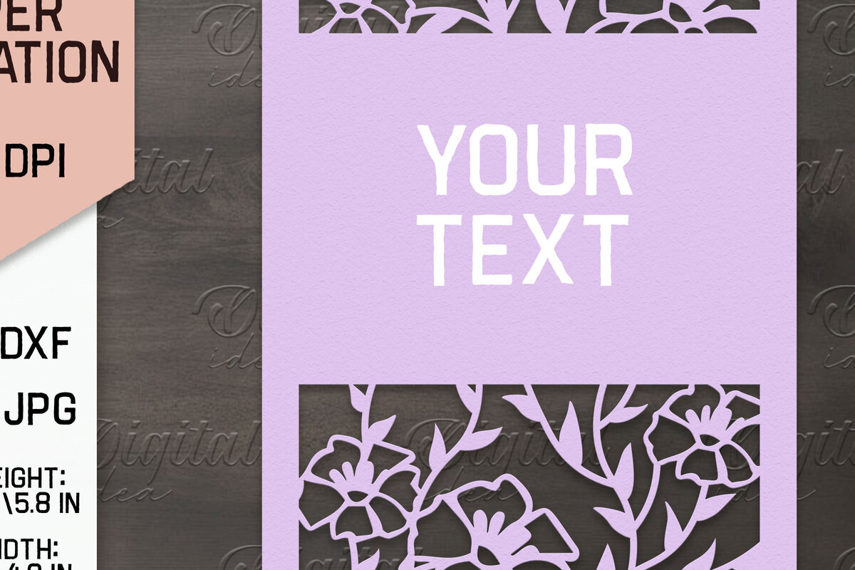 Σετ των 2 Intra απο ξύλο plywood 3mm-4mm πάχος – Προσκλητήριο Γάμου. Floral Paper Cut Δίασταση  20x20 cm INTRAFABR-85065130