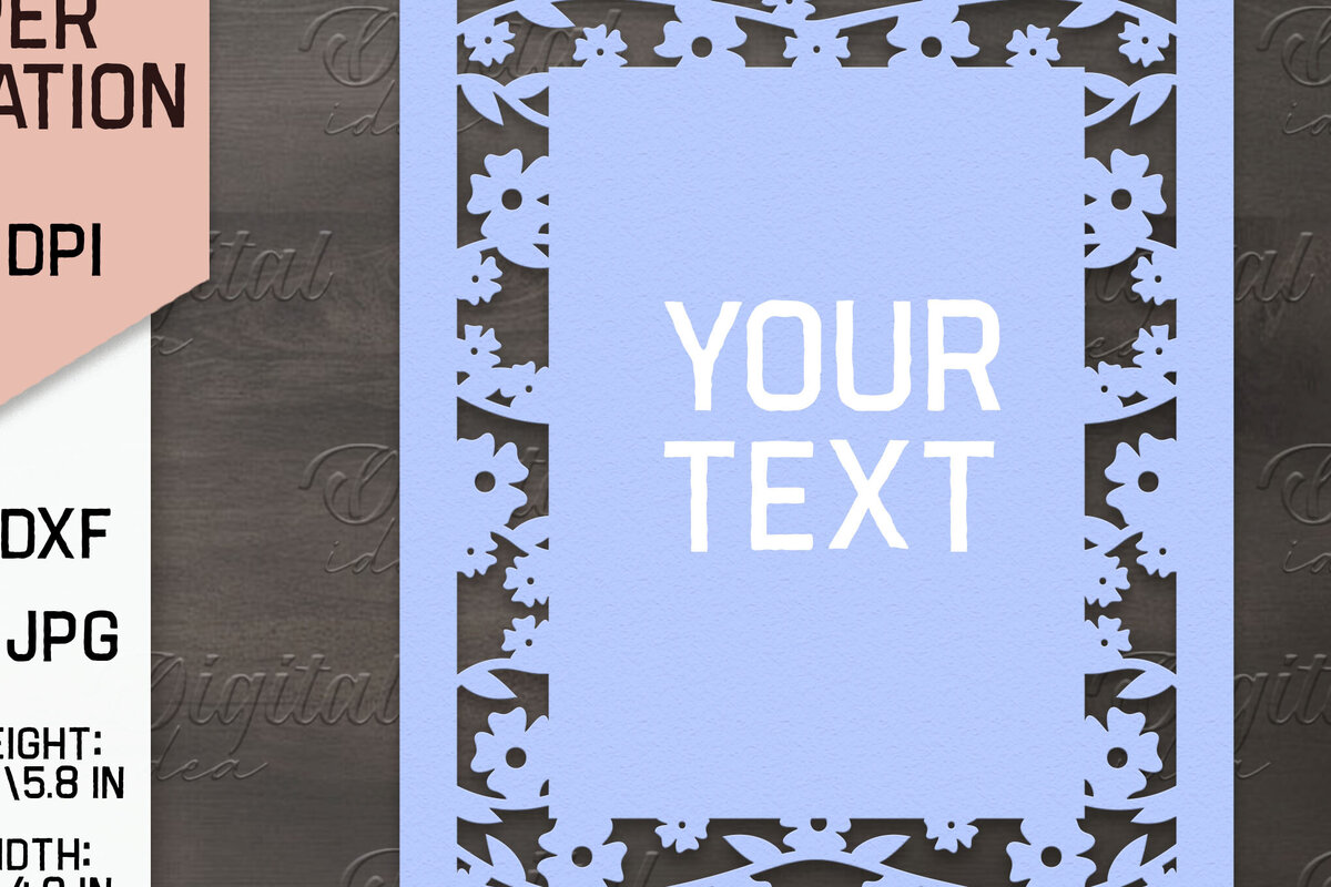 Σετ των 2 Intra απο ξύλο plywood 3mm-4mm πάχος – Προσκλητήριο Γάμου. Floral Paper Cut Δίασταση  20x20 cm INTRAFABR-85065419