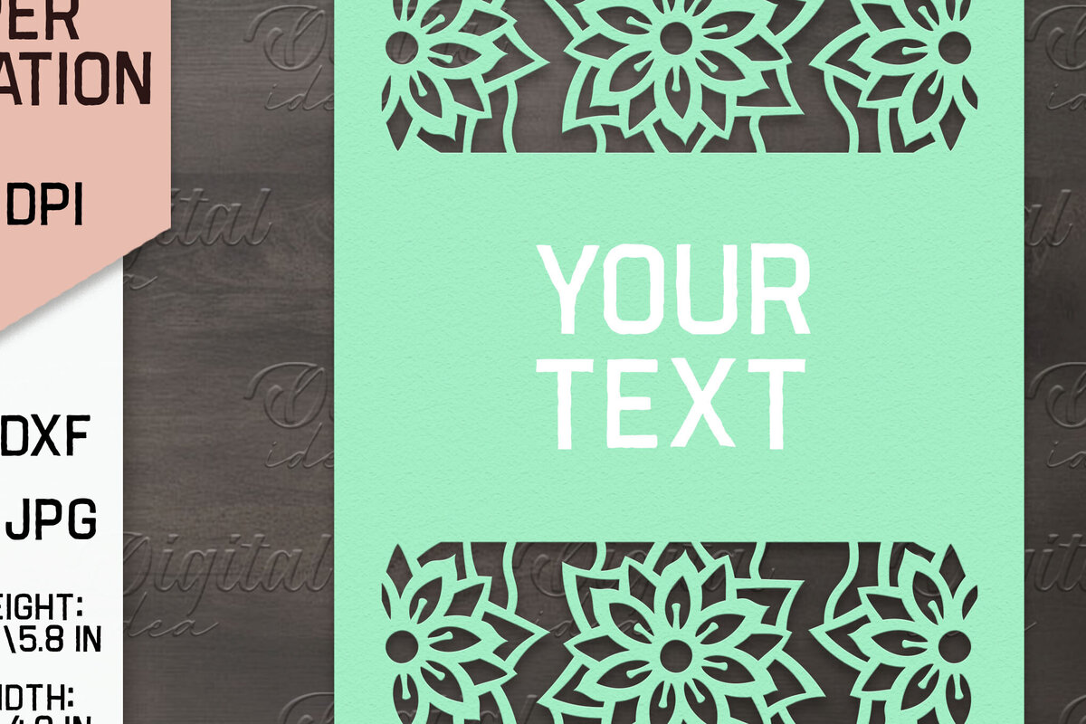 Σετ των 2 Intra απο ξύλο plywood 3mm-4mm πάχος – Προσκλητήριο Γάμου. Floral Paper Cut Δίασταση  20x20 cm INTRAFABR-85065471