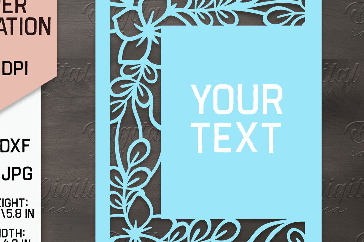 Σετ των 2 Intra απο ξύλο plywood 3mm-4mm πάχος – Προσκλητήριο Γάμου. Floral Paper Cut Δίασταση  20x20 cm INTRAFABR-85064372