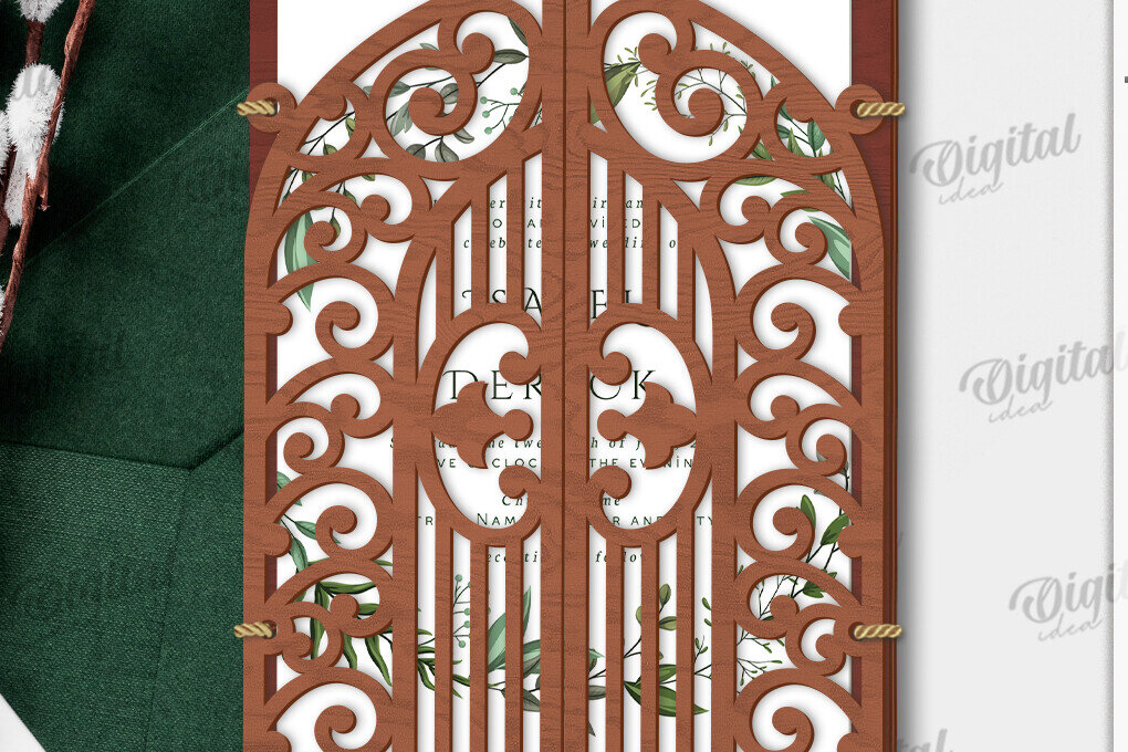 Σετ των 2 Intra απο ξύλο plywood 3mm-4mm πάχος – Κάτοχος προσκλητηρίου γάμου Δίασταση  20x20 cm INTRAFABR-120166160