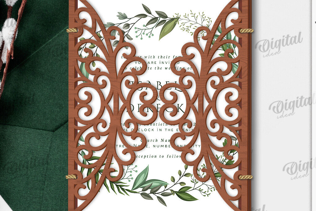 Σετ των 2 Intra απο ξύλο plywood 3mm-4mm πάχος – Κάτοχος προσκλητηρίου γάμου Δίασταση  20x20 cm INTRAFABR-120166236