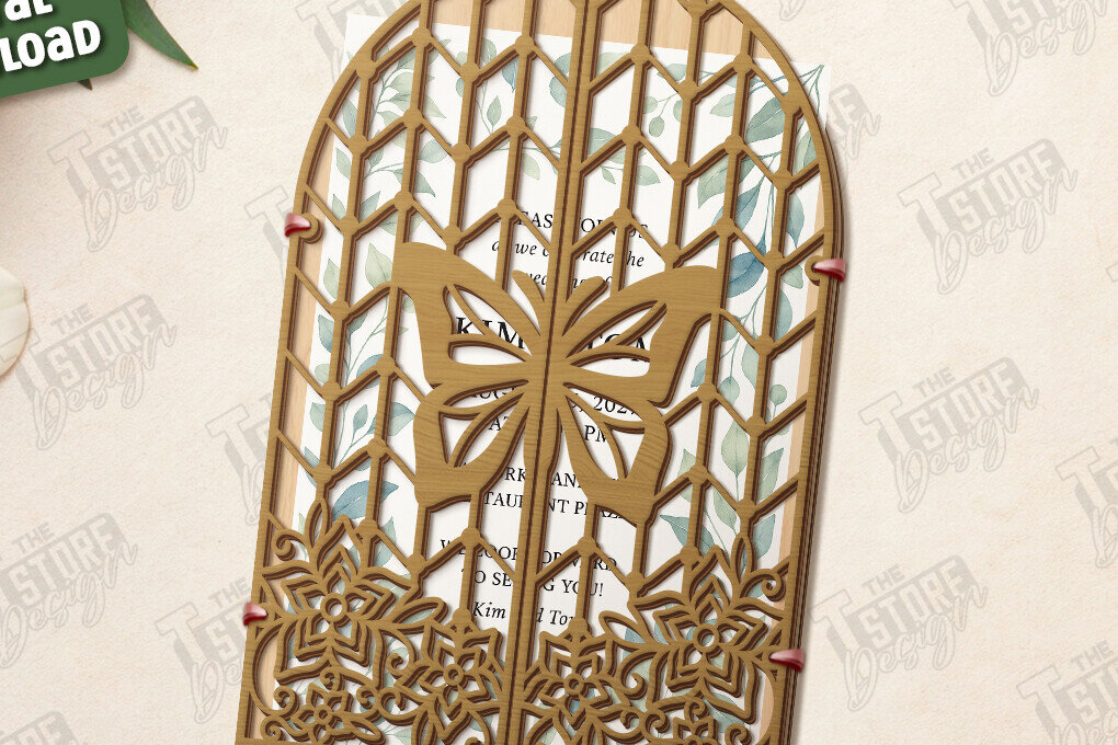 Σετ των 2 Intra απο ξύλο plywood 3mm-4mm πάχος – Προσκλητήριο Γάμου|Ημέρα γάμου Δίασταση  20x20 cm INTRAFABR-123625353