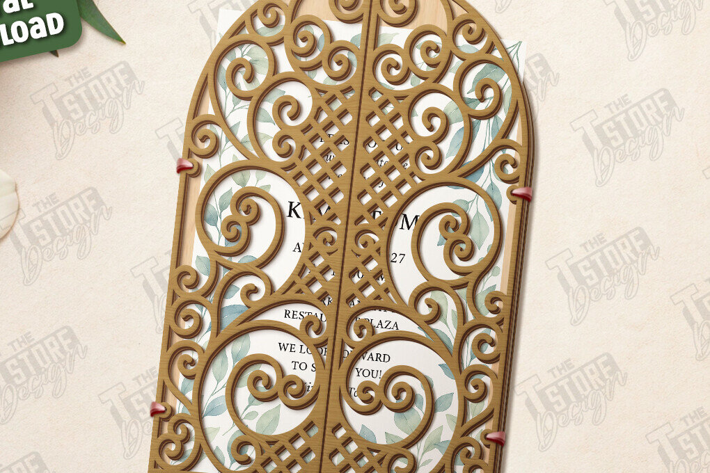 Σετ των 2 Intra απο ξύλο plywood 3mm-4mm πάχος – Προσκλητήριο Γάμου|Ημέρα γάμου Δίασταση  20x20 cm INTRAFABR-123625349