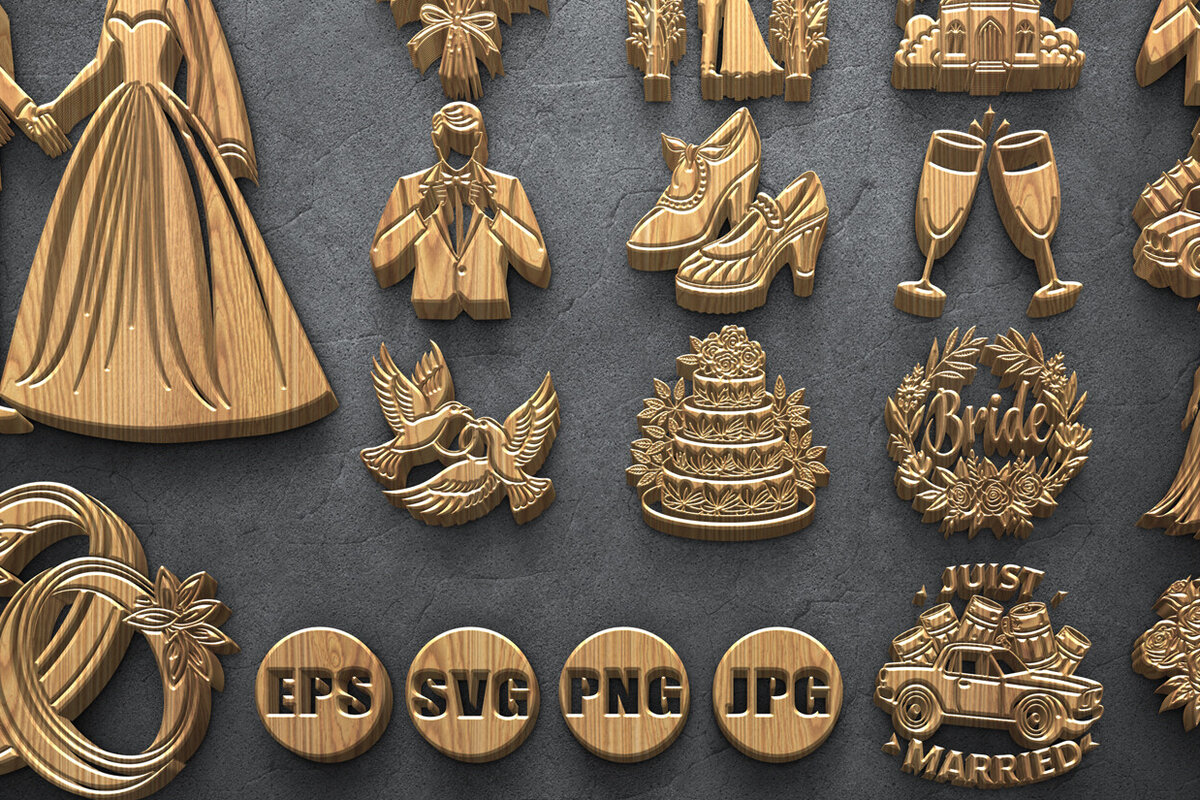 Σετ των 2 Intra απο ξύλο plywood 3mm-4mm πάχος – Πακέτο Cut Wedding Laser Δίασταση  20x20 cm INTRAFABR-121026127