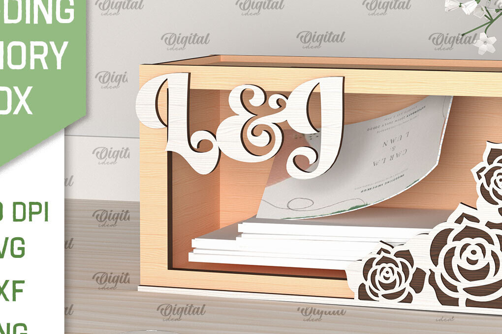 Σετ των 2 Intra απο ξύλο plywood 3mm-4mm πάχος – Wedding Memory Box Δίασταση  20x20 cm INTRAFABR-98121671