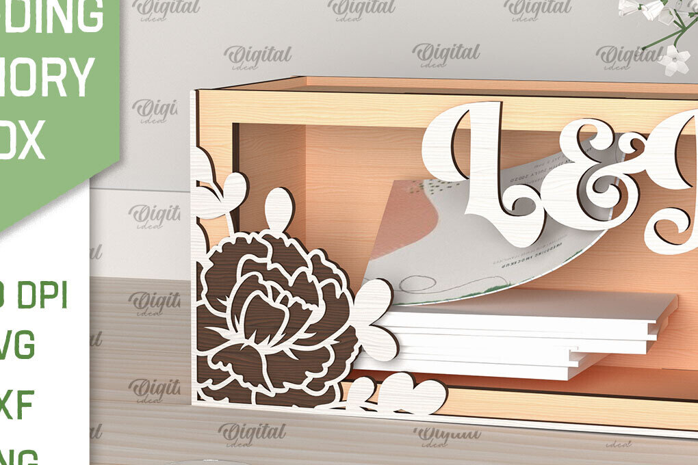 Σετ των 2 Intra απο ξύλο plywood 3mm-4mm πάχος – Wedding Memory Box Δίασταση  20x20 cm INTRAFABR-98121718