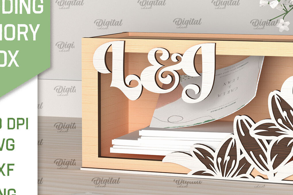 Σετ των 2 Intra απο ξύλο plywood 3mm-4mm πάχος – Wedding Memory Box Δίασταση  20x20 cm INTRAFABR-98121749