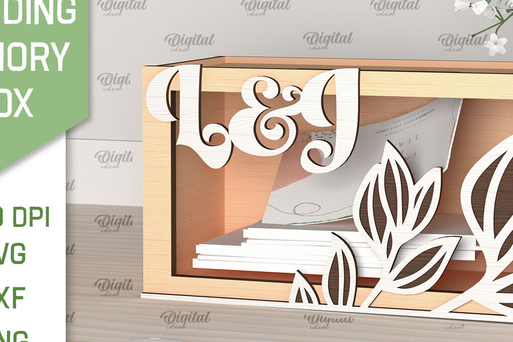 Σετ των 2 Intra απο ξύλο plywood 3mm-4mm πάχος – Wedding Memory Box Δίασταση  20x20 cm INTRAFABR-98121787