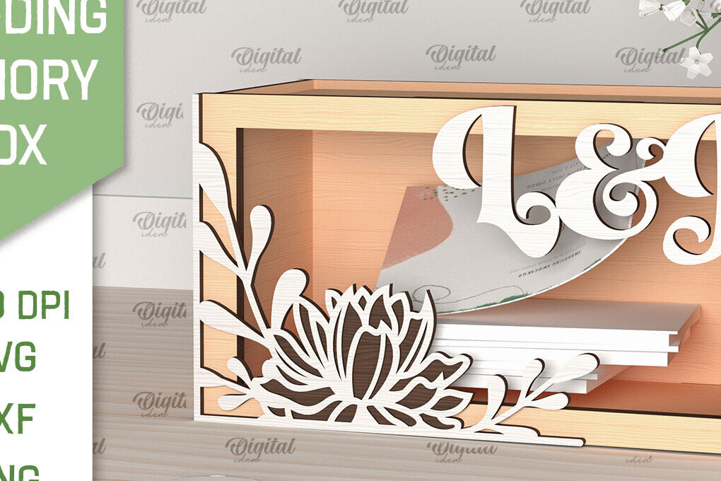Σετ των 2 Intra απο ξύλο plywood 3mm-4mm πάχος – Wedding Memory Box Δίασταση  20x20 cm INTRAFABR-98121824