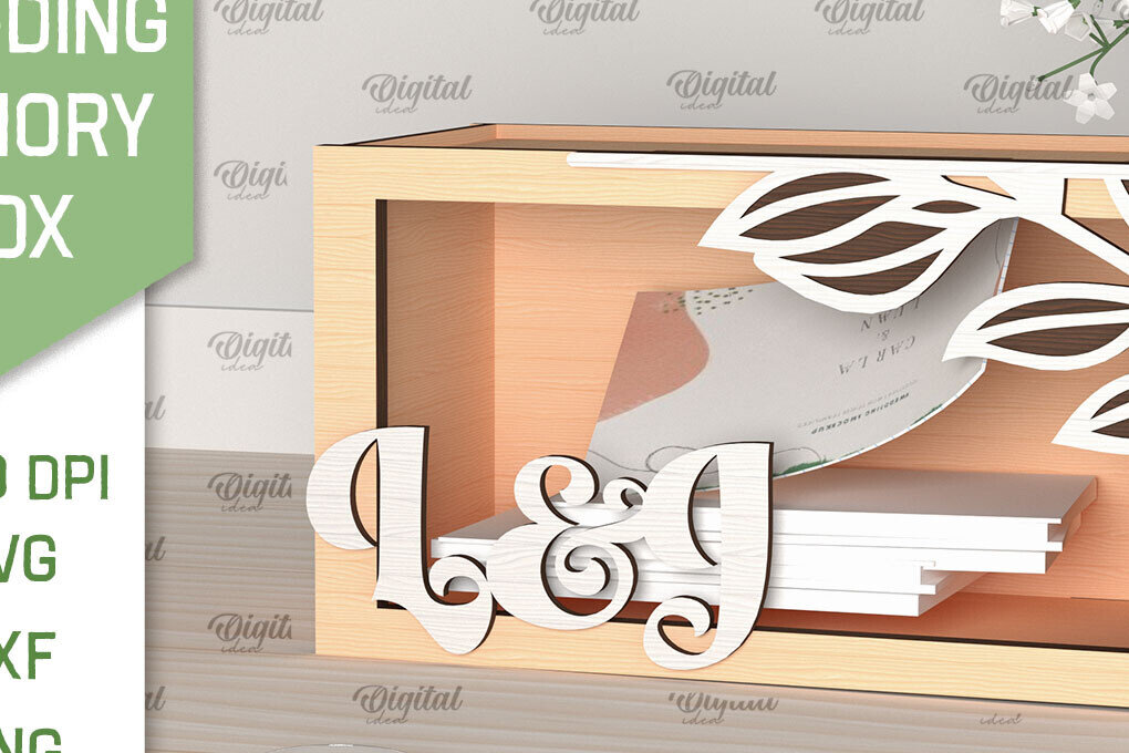 Σετ των 2 Intra απο ξύλο plywood 3mm-4mm πάχος – Wedding Memory Box Δίασταση  20x20 cm INTRAFABR-98121849