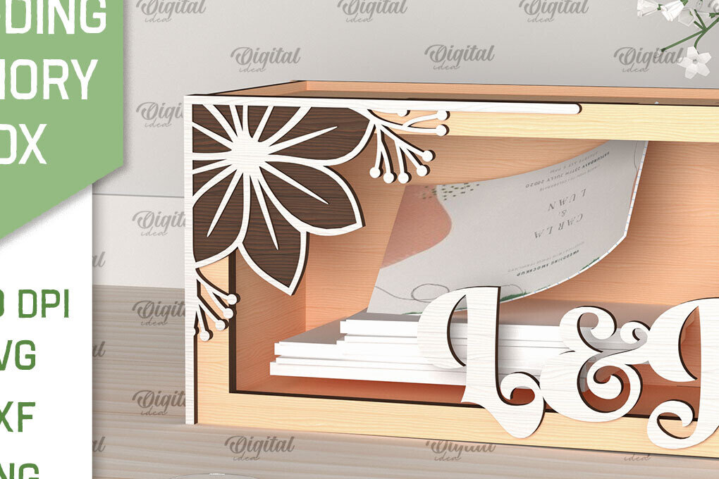 Σετ των 2 Intra απο ξύλο plywood 3mm-4mm πάχος – Wedding Memory Box Δίασταση  20x20 cm INTRAFABR-98121892