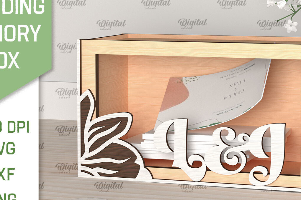 Σετ των 2 Intra απο ξύλο plywood 3mm-4mm πάχος – Wedding Memory Box Δίασταση  20x20 cm INTRAFABR-98121605