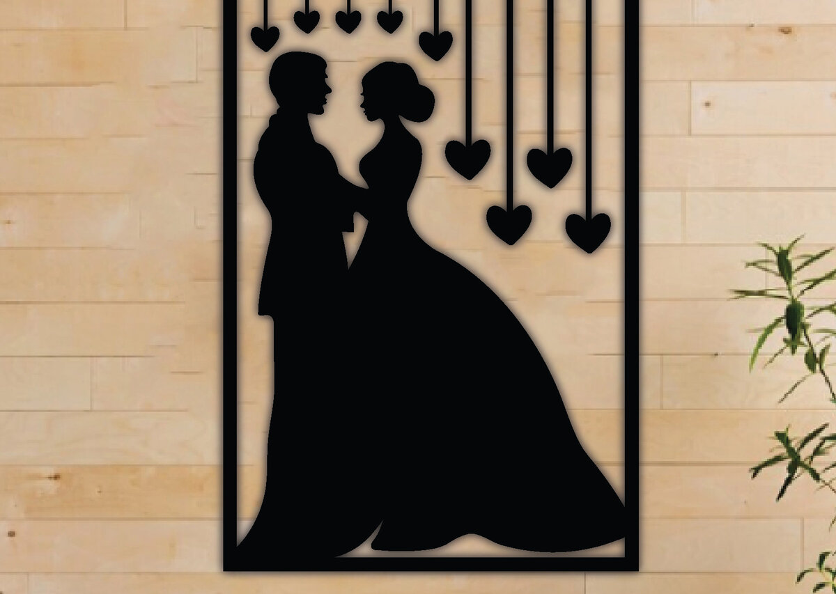 Intra απο ξύλο plywood 3mm-4mm πάχος – Κρεμάστρα τοίχου πάνελ γάμου, Τέχνη τοίχου Δίασταση  40x30 cm INTRAFABR-68244320