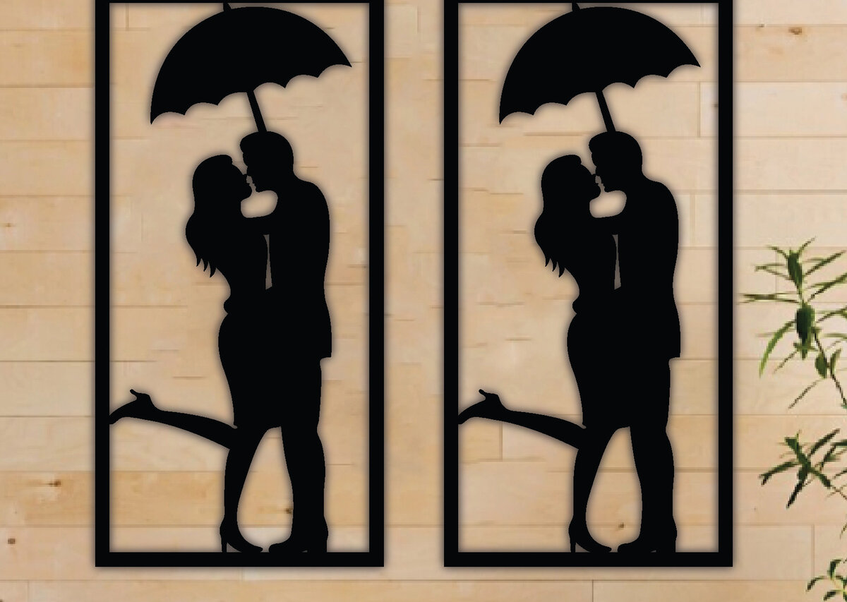 Intra απο ξύλο plywood 3mm-4mm πάχος – Κρεμάστρα τοίχου πάνελ γάμου, Τέχνη τοίχου Δίασταση  40x30 cm INTRAFABR-68236739