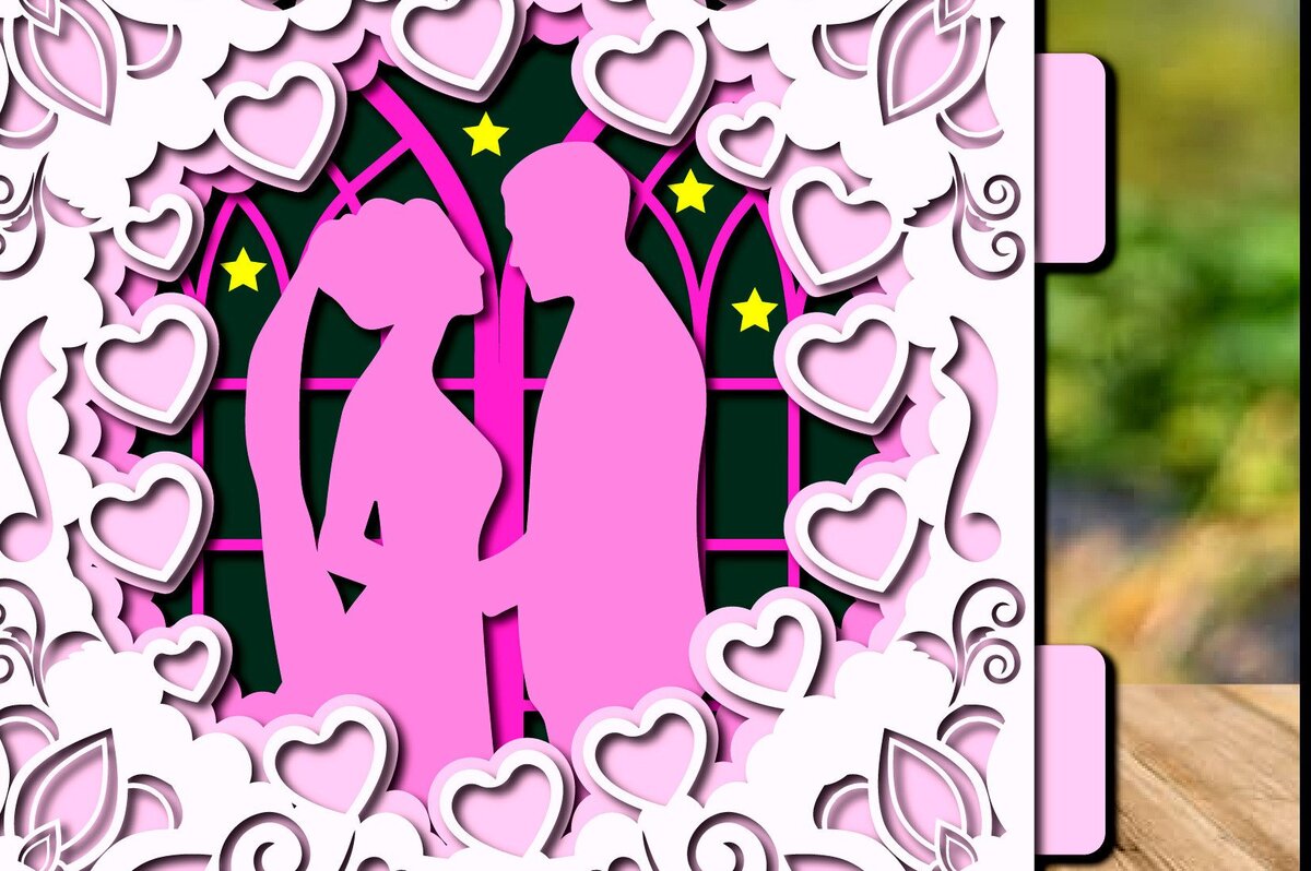 Σετ των 2 Intra απο ξύλο plywood 3mm-4mm πάχος – Πρότυπο κάρτας σήραγγας αναδυόμενου γάμου Δίασταση  20x20 cm INTRAFABR-39204677