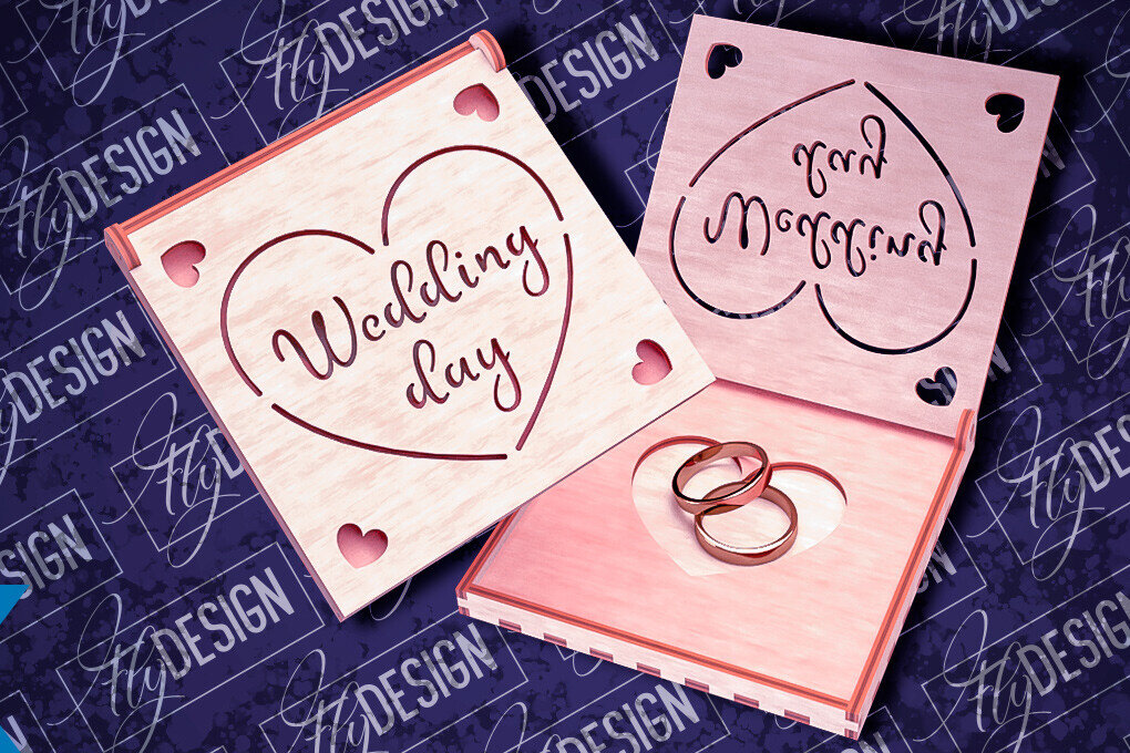 Σετ των 2 Intra απο ξύλο plywood 3mm-4mm πάχος – Κουτί βέρας με λέιζερ | Κουτί κοσμημάτων Δίασταση  20x20 cm INTRAFABR-83946509