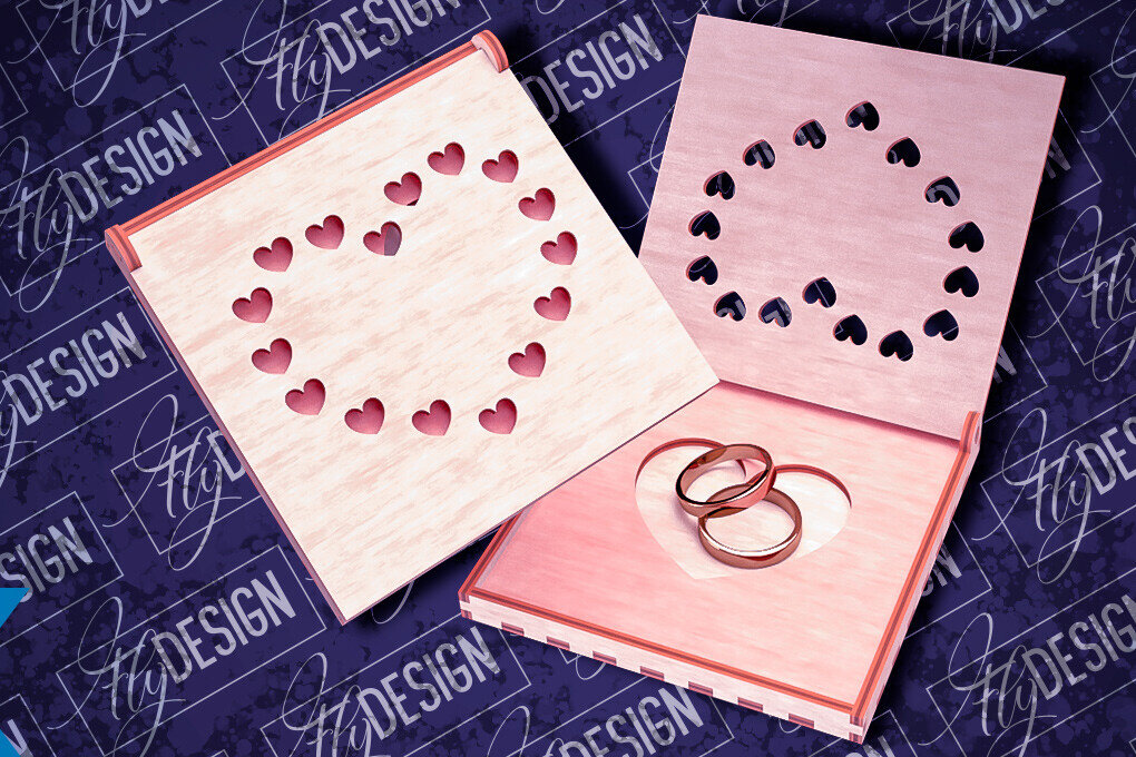 Σετ των 2 Intra απο ξύλο plywood 3mm-4mm πάχος – Κουτί βέρας με λέιζερ | Κουτί κοσμημάτων Δίασταση  20x20 cm INTRAFABR-83946544