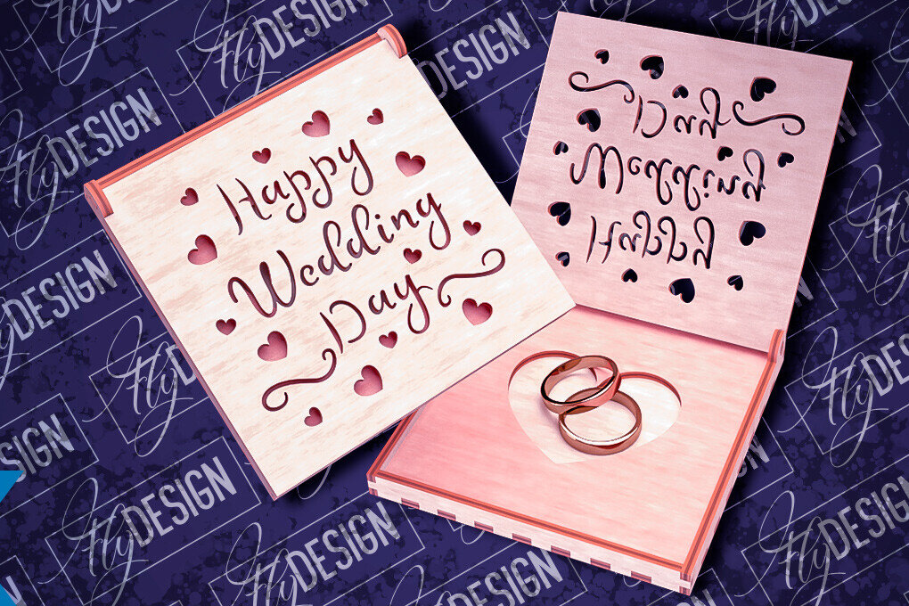 Σετ των 2 Intra απο ξύλο plywood 3mm-4mm πάχος – Κουτί βέρας με λέιζερ | Κουτί κοσμημάτων Δίασταση  20x20 cm INTRAFABR-83946771