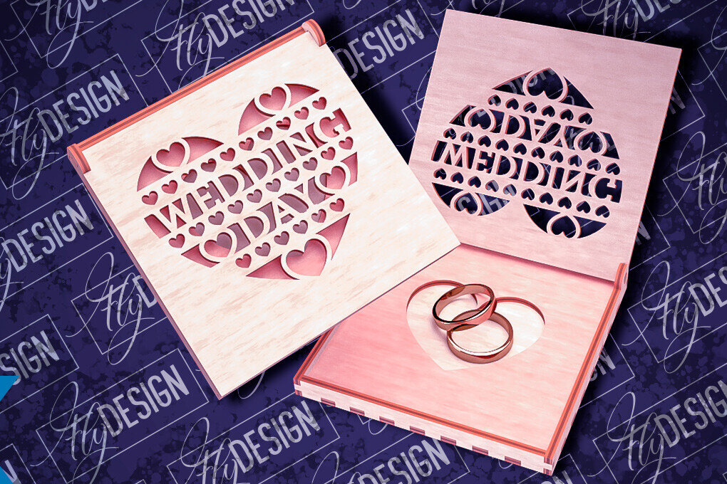 Σετ των 2 Intra απο ξύλο plywood 3mm-4mm πάχος – Κουτί βέρας με λέιζερ | Κουτί κοσμημάτων Δίασταση  20x20 cm INTRAFABR-83946797