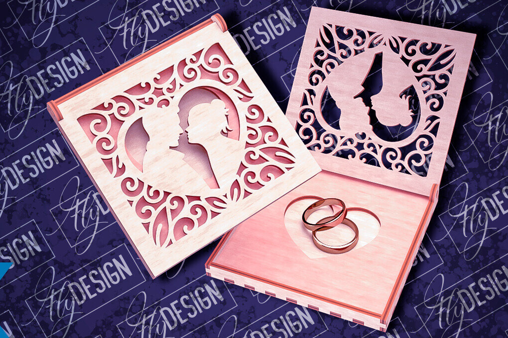 Σετ των 2 Intra απο ξύλο plywood 3mm-4mm πάχος – Κουτί βέρας με λέιζερ | Κουτί κοσμημάτων Δίασταση  20x20 cm INTRAFABR-83946978