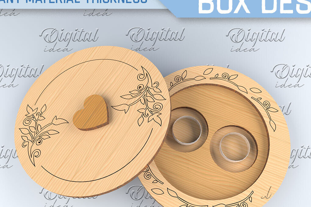 Σετ των 2 Intra απο ξύλο plywood 3mm-4mm πάχος – Κουτί βέρας. 3D Ring Box Laser Δίασταση  20x20 cm INTRAFABR-87677974