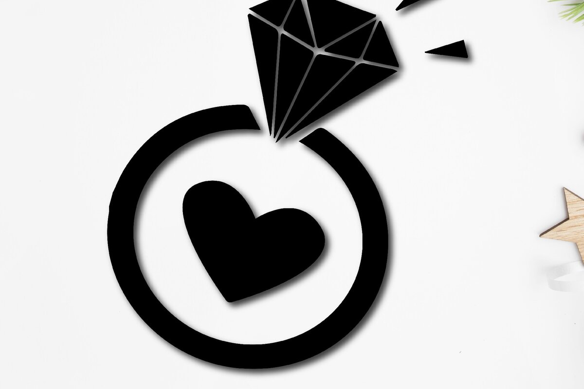 Σετ των 2 Intra απο ξύλο plywood 3mm-4mm πάχος – Βέρα γάμου Clipart Δίασταση  20x20 cm INTRAFABR-13491183