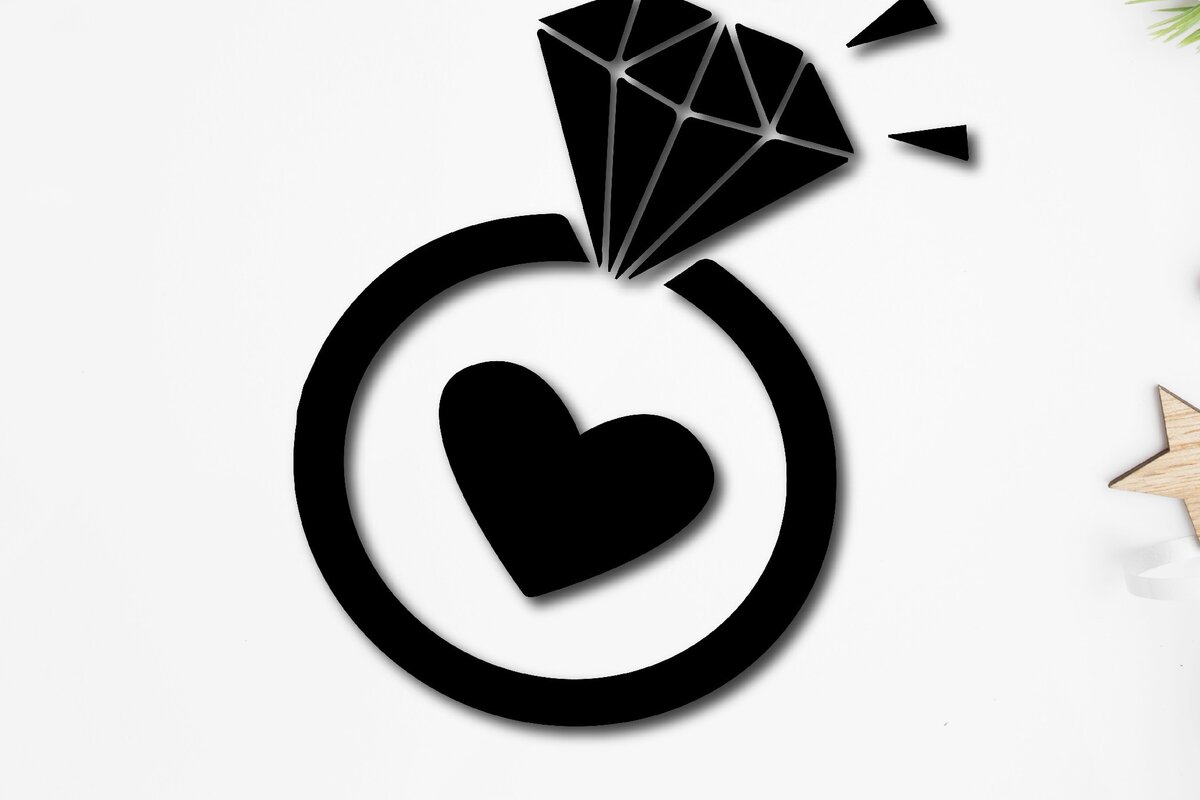 Σετ των 2 Intra απο ξύλο plywood 3mm-4mm πάχος – Βέρα γάμου Clipart Δίασταση  20x20 cm INTRAFABR-13491187