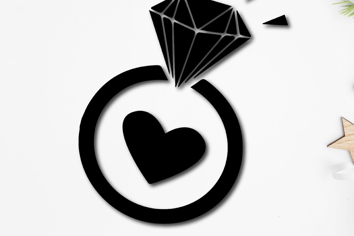 Σετ των 2 Intra απο ξύλο plywood 3mm-4mm πάχος – Βέρα γάμου Clipart Δίασταση  20x20 cm INTRAFABR-13491193