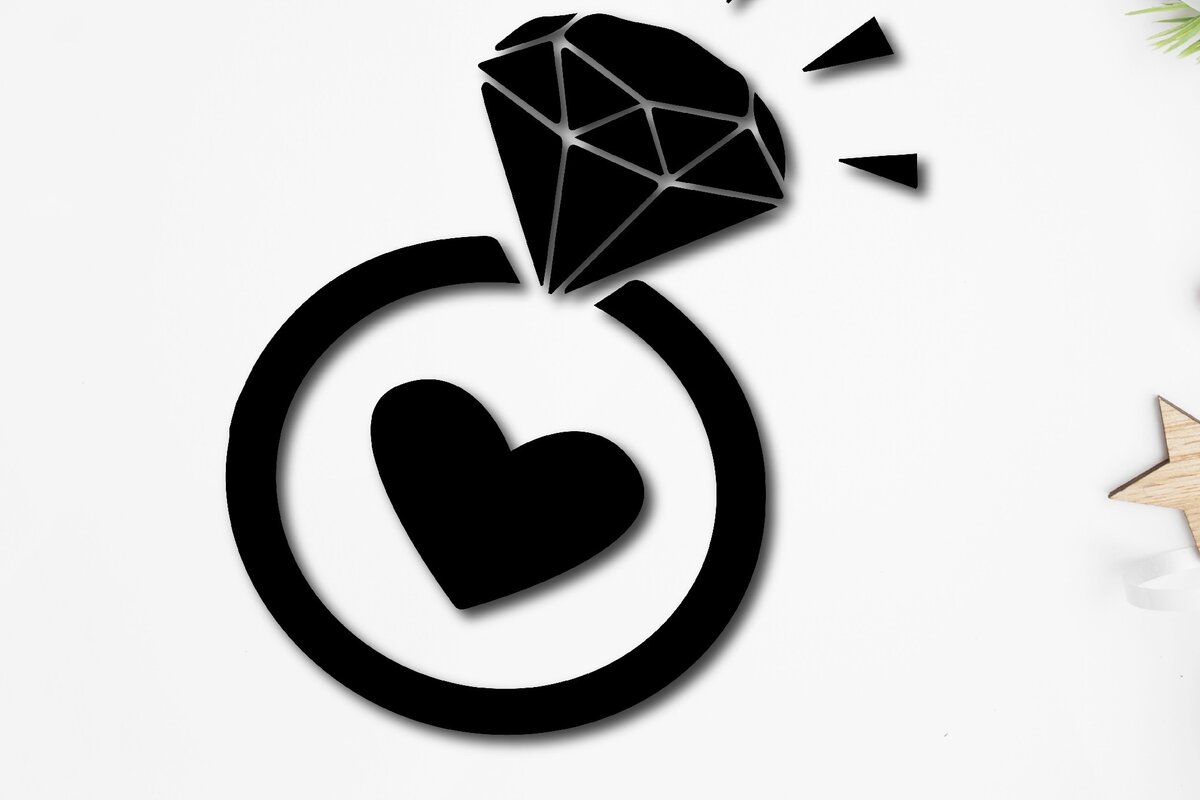 Σετ των 2 Intra απο ξύλο plywood 3mm-4mm πάχος – Βέρα γάμου Clipart Δίασταση  20x20 cm INTRAFABR-13491199