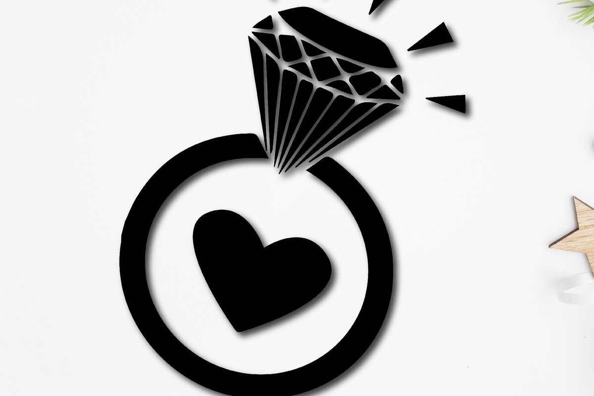 Σετ των 2 Intra απο ξύλο plywood 3mm-4mm πάχος – Βέρα γάμου Clipart Δίασταση  20x20 cm INTRAFABR-13491203