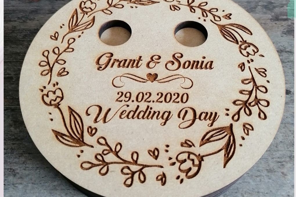 Σετ των 2 Intra απο ξύλο plywood 3mm-4mm πάχος – Βέρες Γάμου Glowforge Laser Δίασταση  20x20 cm INTRAFABR-35835549