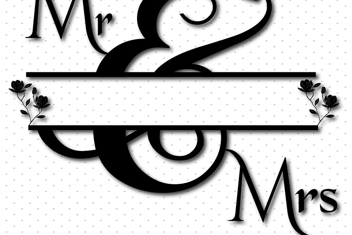 Σετ των 2 Intra απο ξύλο plywood 3mm-4mm πάχος – Μονόγραμμα σχιστού τριαντάφυλλου γάμου Δίασταση  20x20 cm INTRAFABR-8892828