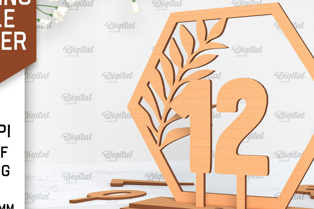 Σετ των 2 Intra απο ξύλο plywood 3mm-4mm πάχος – Αριθμός Τραπεζιού Γάμου Κοπή Laser Δίασταση  20x20 cm INTRAFABR-100053457