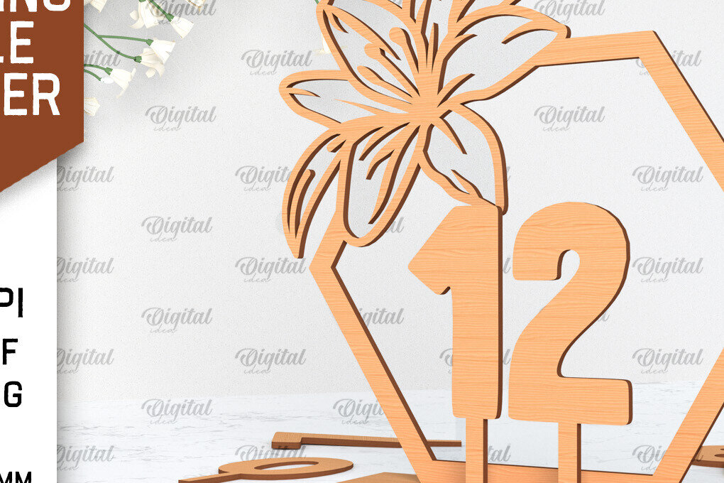 Σετ των 2 Intra απο ξύλο plywood 3mm-4mm πάχος – Αριθμός Τραπεζιού Γάμου Κοπή Laser Δίασταση  20x20 cm INTRAFABR-100052968