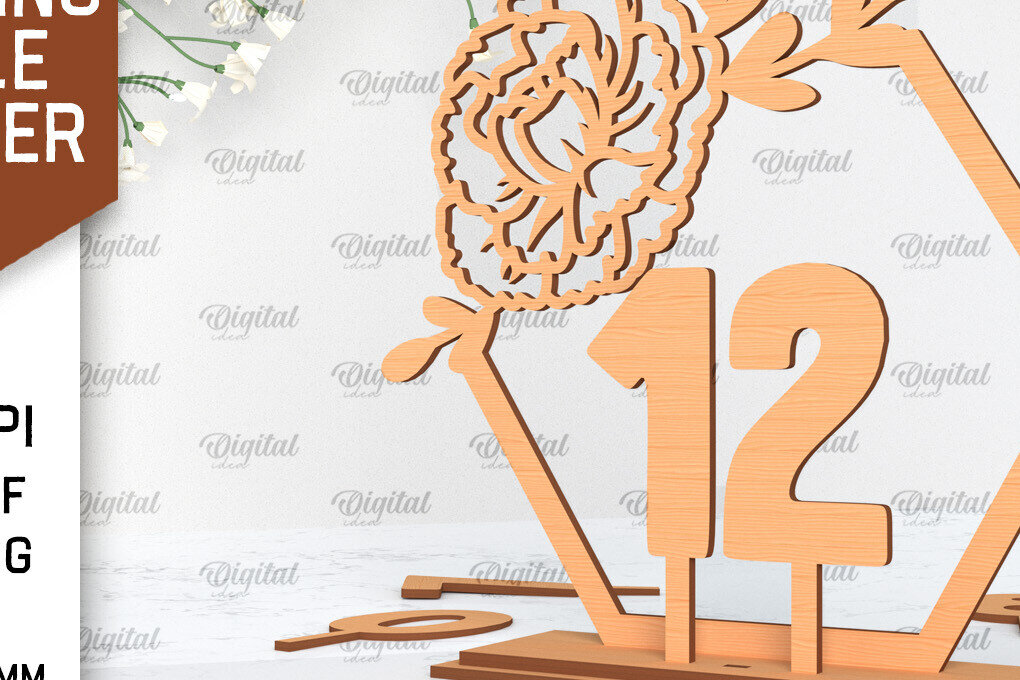 Σετ των 2 Intra απο ξύλο plywood 3mm-4mm πάχος – Αριθμός Τραπεζιού Γάμου Κοπή Laser Δίασταση  20x20 cm INTRAFABR-100053063