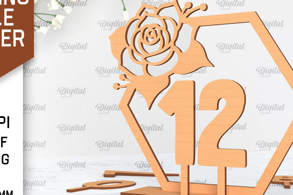 Σετ των 2 Intra απο ξύλο plywood 3mm-4mm πάχος – Αριθμός Τραπεζιού Γάμου Κοπή Laser Δίασταση  20x20 cm INTRAFABR-100053099