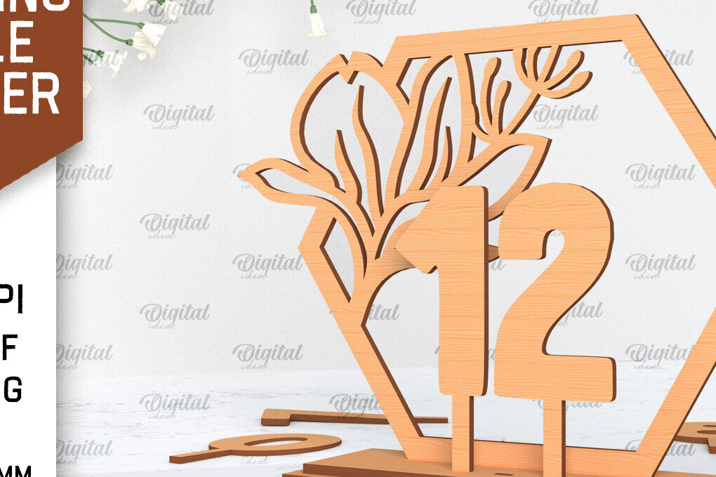 Σετ των 2 Intra απο ξύλο plywood 3mm-4mm πάχος – Αριθμός Τραπεζιού Γάμου Κοπή Laser Δίασταση  20x20 cm INTRAFABR-100053186