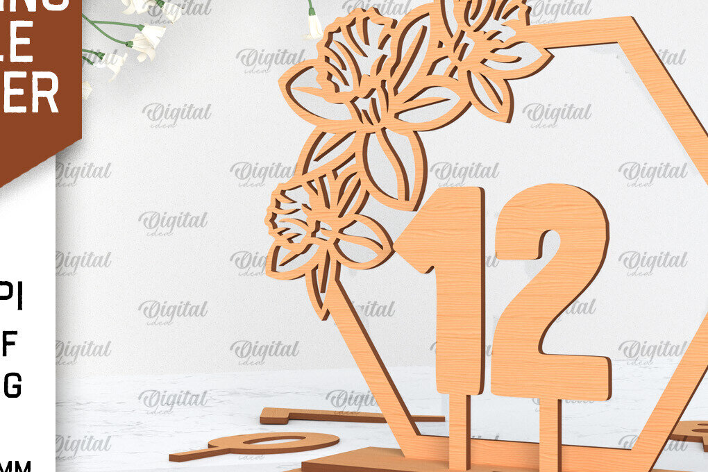 Σετ των 2 Intra απο ξύλο plywood 3mm-4mm πάχος – Αριθμός Τραπεζιού Γάμου Κοπή Laser Δίασταση  20x20 cm INTRAFABR-100053236