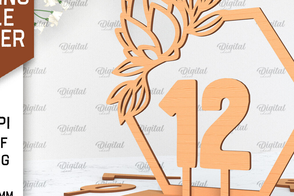 Σετ των 2 Intra απο ξύλο plywood 3mm-4mm πάχος – Αριθμός Τραπεζιού Γάμου Κοπή Laser Δίασταση  20x20 cm INTRAFABR-100053361