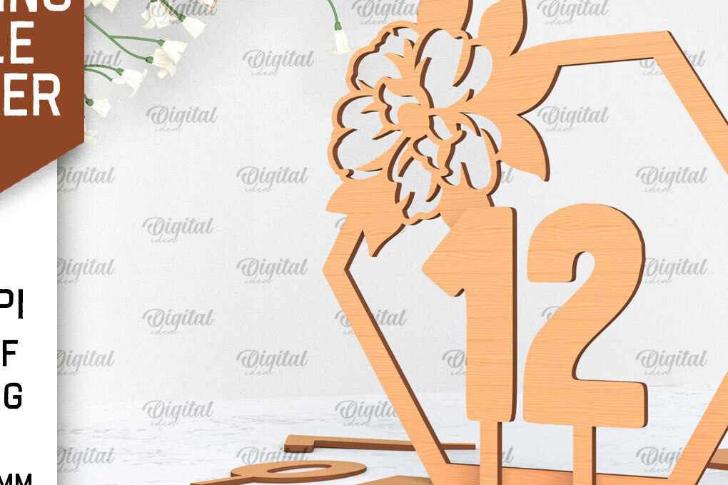 Σετ των 2 Intra απο ξύλο plywood 3mm-4mm πάχος – Αριθμός Τραπεζιού Γάμου Κοπή Laser Δίασταση  20x20 cm INTRAFABR-100053397