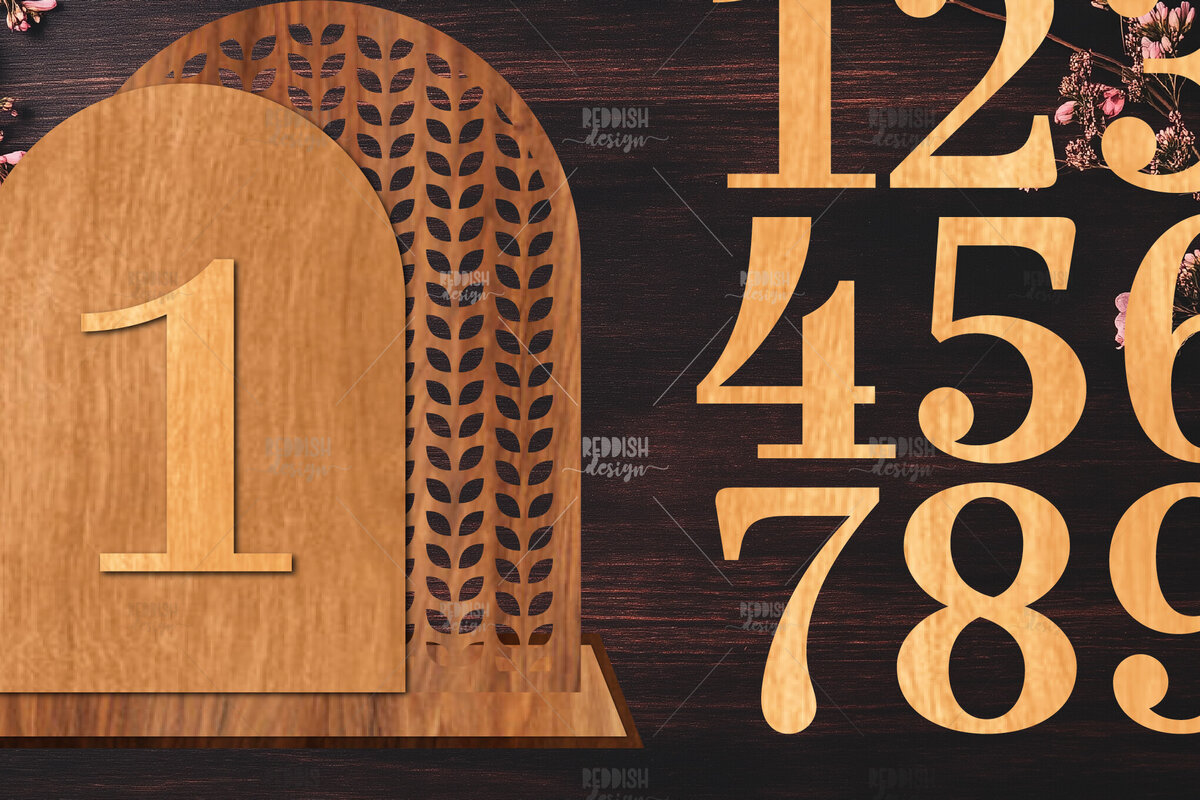 Σετ των 2 Intra απο ξύλο plywood 3mm-4mm πάχος – Αριθμοί Τραπεζιού Γάμου – Δίασταση  20x20 cm INTRAFABR-124694782